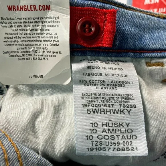 New Wrangler Jeans Boys 10 Husky Taper Fit Stretch - Picture 6 of 9